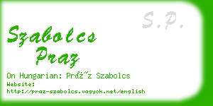 szabolcs praz business card